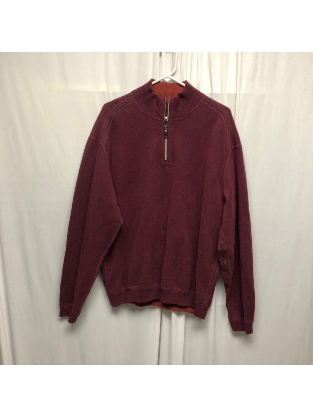 Tommy Bahama Reversible Pullover Sweater Mens Size Large Cotton Maroon